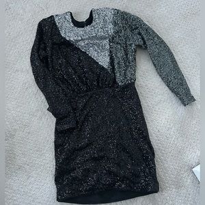 Colorblock sequin mini dress